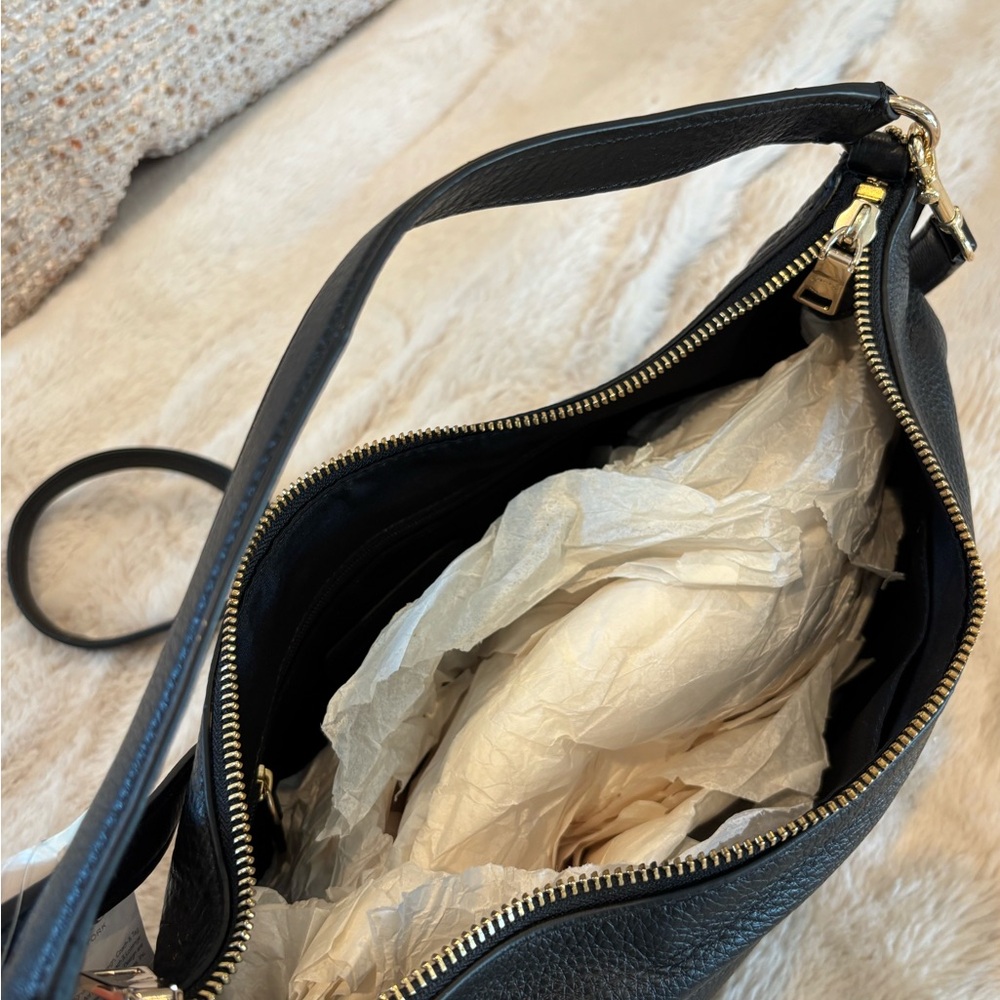 Coach “Celeste” Black Pebbled Leather Shoulder Bag with Gold Hardware - Picture 4 of 13
